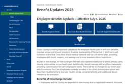 Benefit Changes webpage screenshot