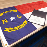 North Carolina Flag and Certificate