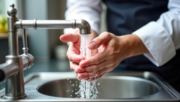 Chef washing hands