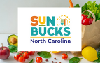 SUN Bucks North Carolina Logo with produce in the background
