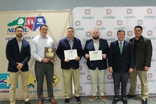 Luke Farley, the N.C. Labor Commissioner, presents the Gold Awards for Safety to Union County staff.   