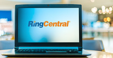 laptop with the words Ring Central on the screen, the County's new phone system