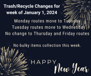 New Years schedule changes