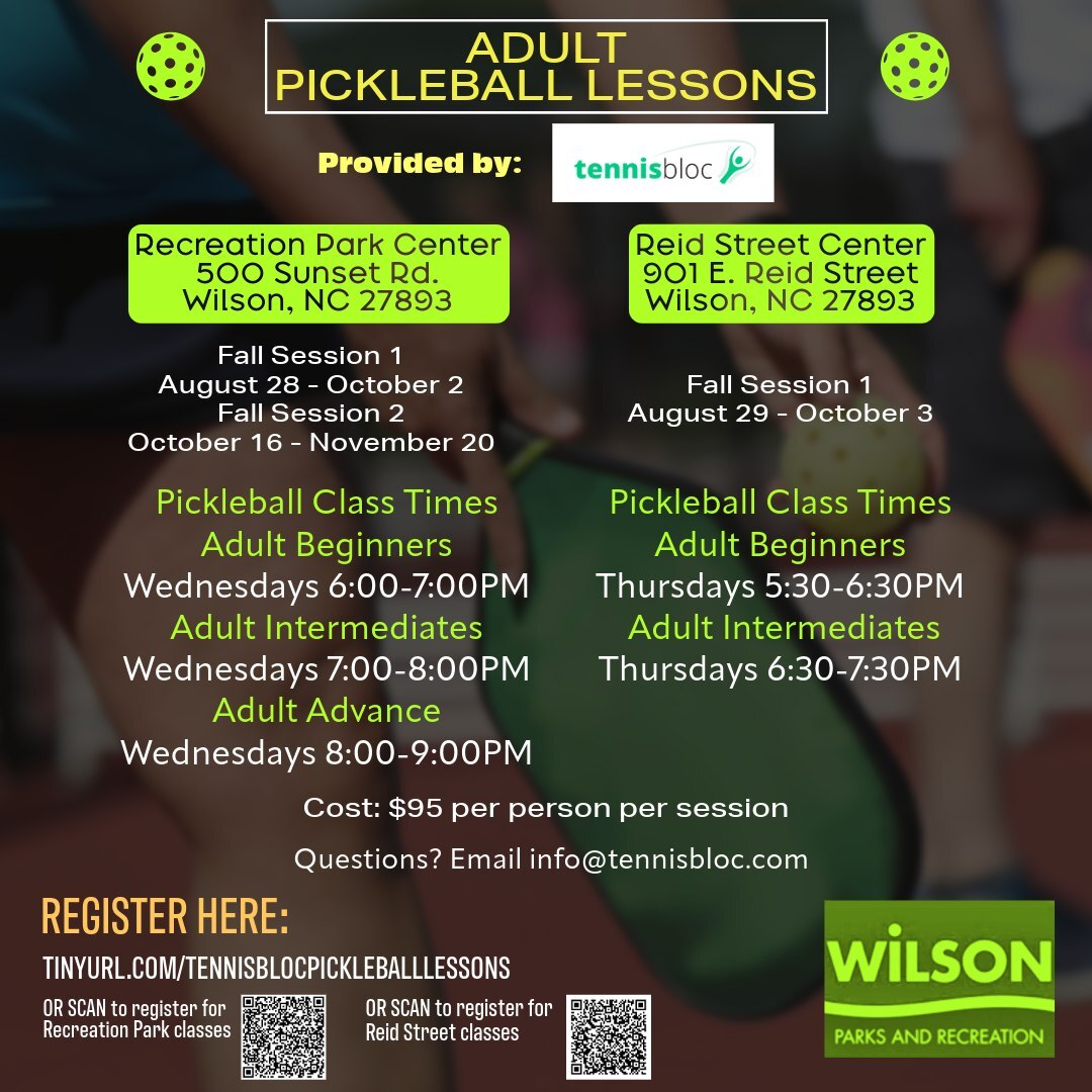 information on pickleball lessons this fall