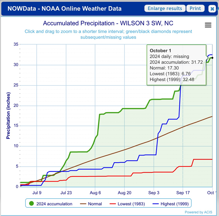 Rainfall amounts 2024