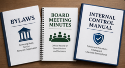 Image of Bylaws, Board Meeting Minutes, and Internal Control Manual