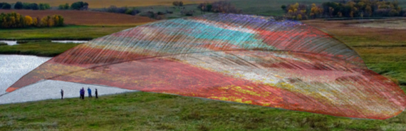 Arts Across the Prairie proposed artwork showing a feather in Region 2