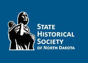 State Historical Society of North Dakota logo depicting Sakakawea carrying her baby