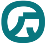 Arts Across the Prairie Region 8 icon - an oval with a thick outlines and lines drawn inside to represent the badlands & the sculpture