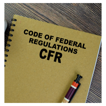 book cover with title Code of Federal Guidelines CFR