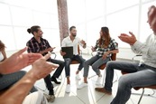 people sitting in a circle 