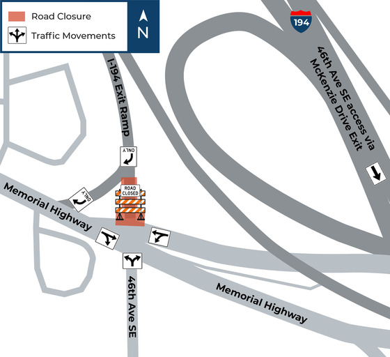 Memorial Highway April Ramp Closure