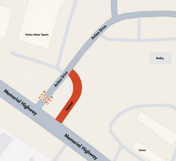 Action Drive Detour in Mandan, ND