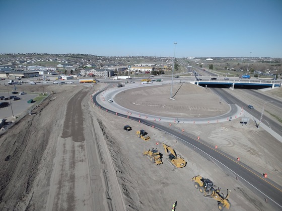 Southeast ramp work at Exit 161 in Bismarck