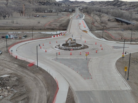 Construction progress at Medora Business Loop & City Section project. 