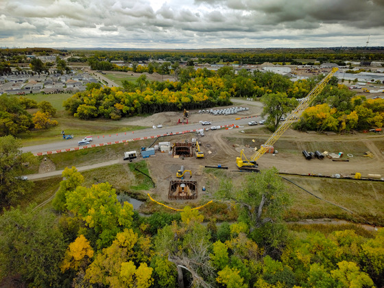 3rd Street and Riverwood Avenue stormwater pipe installation in Mandan, ND.