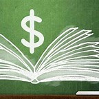 Money symbol with book