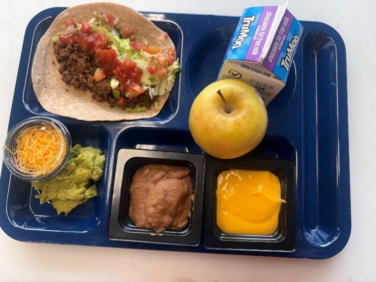 May beef month school lunch tray