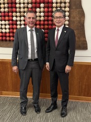 Gov. Armstrong with Japanese Consul General in the Governor's Office