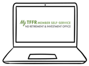 MyTFFR Member Self Service logo on laptop screen