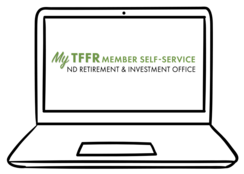 MyTFFR Member Self Service logo on a laptop screen