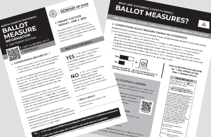 Screenshot of front and back of ballot measure guide.