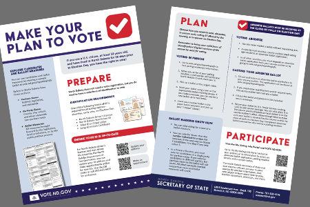 Thumbnail of front and back of Make Your Plan to Vote handout
