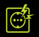 Outlet with lightning bolt - electric hazard symbol