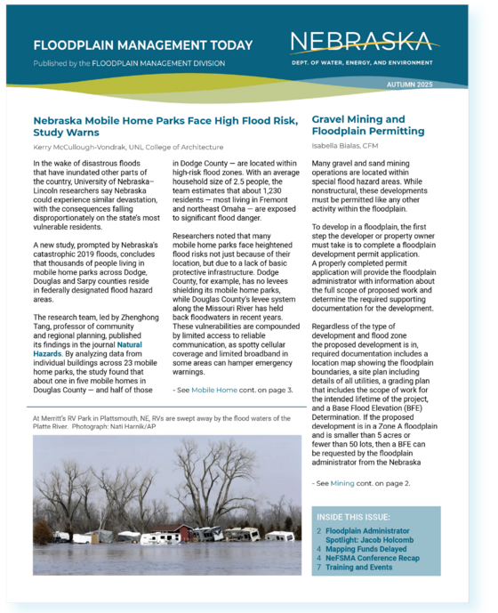 Autumn 2025 Nebraska Floodplain Management Today cover image