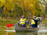 Women canoeing