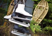 Ice skates hanging up