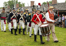 Soldiers marching at Fort Atkinson State Historical Park