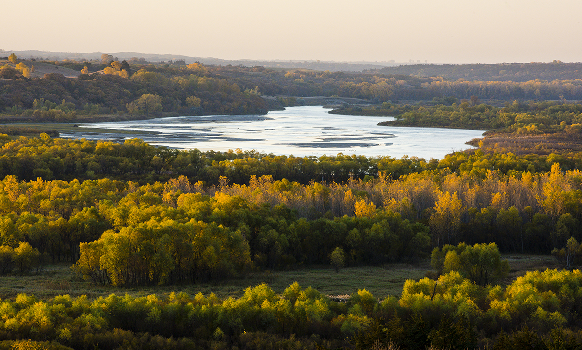 View of fall color in Niobrara River Valley.