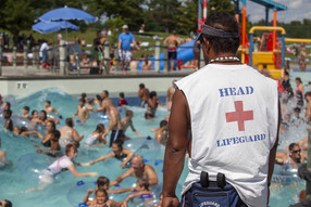 Lifeguard at Mahoney State Park pool