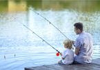 Father and son fishing 