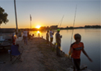 Anglers at sunset at Spalding Dam