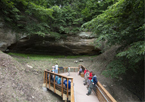 Visitors at the new boardwalk at Indian Cave