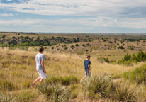 Boys hiking at Ash Hollow State Historical Park