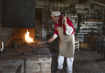 Blacksmith at work at Fort Atkinson