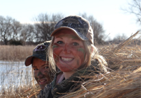 Goose hunters in a blind