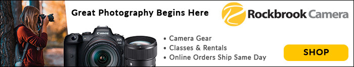 Ad: Rockbrook Camera. "Great photography begins here."