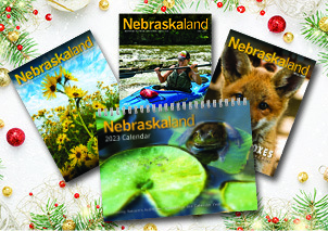 Nebraskaland calendar and magazine covers on holiday background