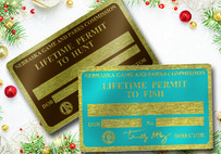 Lifetime permits on holiday background