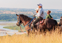 Hosts of RV There Yet on horseback at Niobrara State Park