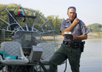 Conservation officer on the phone