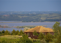 Cabin overlooking the Missouri River at Niobrara State Park.