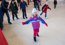 Girl ice-skating at Mahoney State Park.