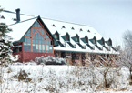 Snowy Peter Kiewit Lodge at Mahoney State Park