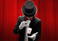 Magician doing a magic trick