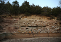 Geologic outcrop at Schramm Park State Recreation Area